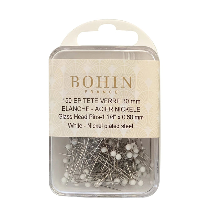 Epingles tête verre 0.60mm - 30mm - Couleur blanche - Boîte 150 - Bohin Mercerie Bohin 