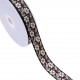 Galon jacquard fleurs et feuilles- Taille 25mm