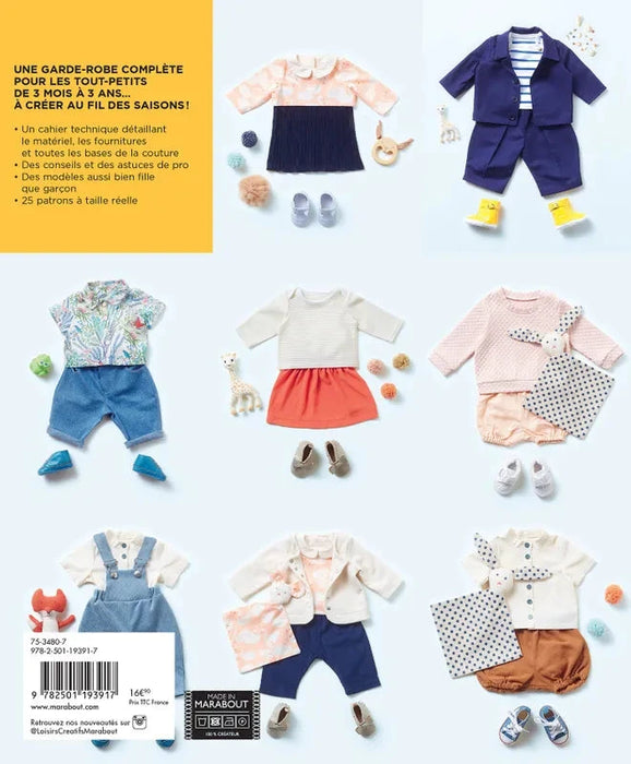 GARDE ROBE IDEALE POUR BEBE cousue main - 3 MOIS A 3 ANS Livre Marabout 