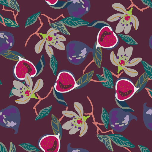 Happy fleece print figs Tissus Quality Textiles 