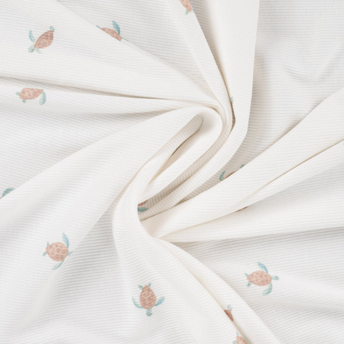 Jersey côtelé - Turtle Ecru - Panneau 60cm Tissus Quality Textiles 