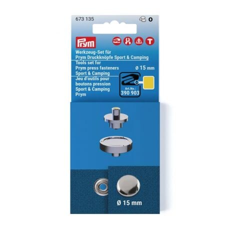 Jeu d'outils boutons pression sport 15mm PRYM Mercerie Prym 