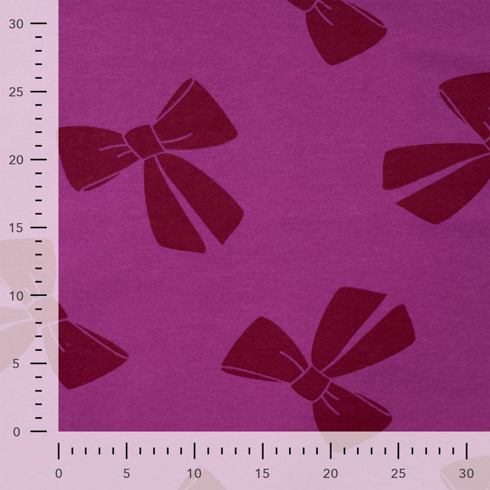 Jogging print bows fuchsia Tissus Quality Textiles 