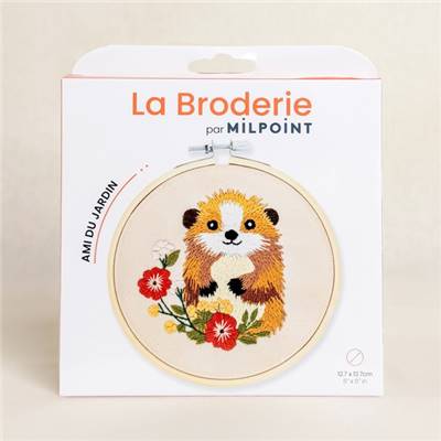 KIT BRODERIE AVEC TAMBOUR 15 CM - AMI DU JARDIN Broderie MILPOINT 