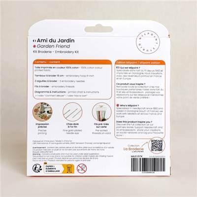 KIT BRODERIE AVEC TAMBOUR 15 CM - AMI DU JARDIN Broderie MILPOINT 
