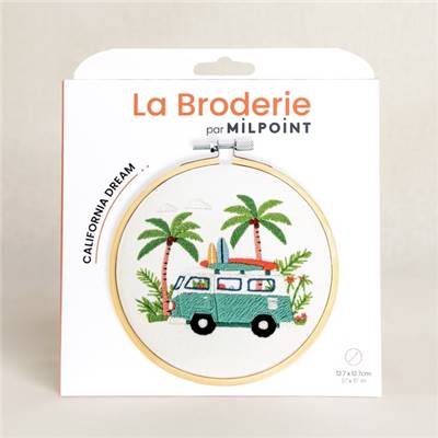 KIT BRODERIE AVEC TAMBOUR 15 CM - CALIFORNIA DREAM Broderie MILPOINT 