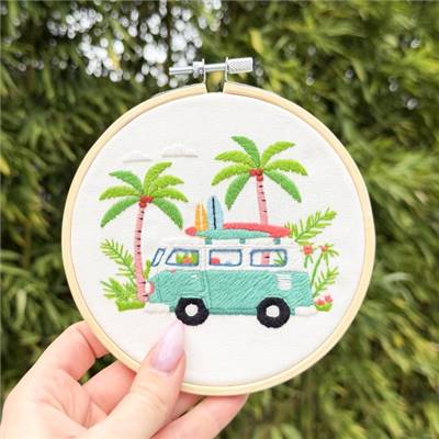 KIT BRODERIE AVEC TAMBOUR 15 CM - CALIFORNIA DREAM Broderie MILPOINT 