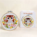 KIT BRODERIE AVEC TAMBOUR 15 CM - CHOUETTE FLEURIE Broderie MILPOINT 
