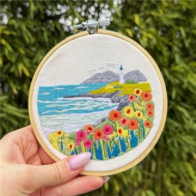 KIT BRODERIE AVEC TAMBOUR 15 CM - COTE SAUVAGE Broderie MILPOINT 