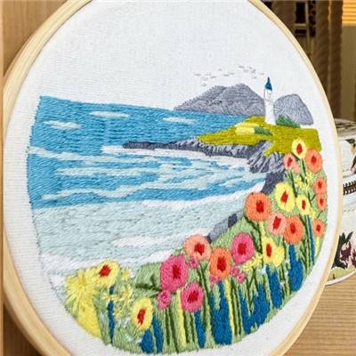 KIT BRODERIE AVEC TAMBOUR 15 CM - COTE SAUVAGE Broderie MILPOINT 
