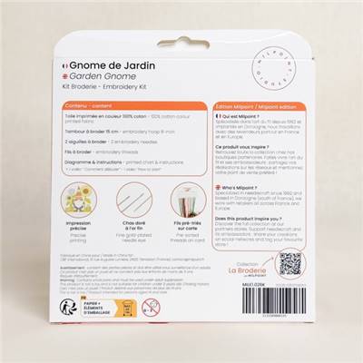 KIT BRODERIE AVEC TAMBOUR 15 CM - GNOME DE JARDIN Broderie MILPOINT 