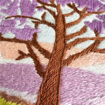 KIT BRODERIE AVEC TAMBOUR 15 CM - JACARANDA SUR LA PLAINE Broderie MILPOINT 
