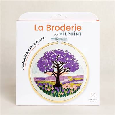 KIT BRODERIE AVEC TAMBOUR 15 CM - JACARANDA SUR LA PLAINE Broderie MILPOINT 