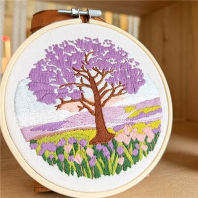 KIT BRODERIE AVEC TAMBOUR 15 CM - JACARANDA SUR LA PLAINE Broderie MILPOINT 