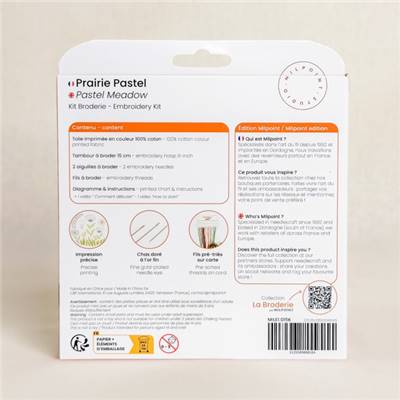 KIT BRODERIE AVEC TAMBOUR 15 CM - PRAIRIE PASTEL Broderie MILPOINT 