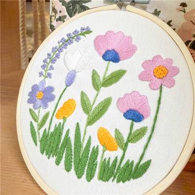 KIT BRODERIE AVEC TAMBOUR 15 CM - PRAIRIE PASTEL Broderie MILPOINT 