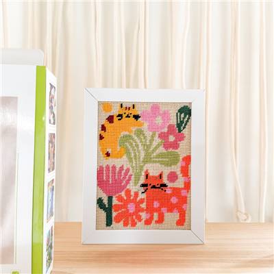 KIT CANEVAS COMPLET - DESSIN 15 X 20 CM - CHATS CHAMPETRES Broderie MILPOINT 