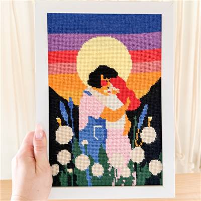 KIT CANEVAS COMPLET - DESSIN 20 X 30 CM - AMOURS LUNAIRES Broderie MILPOINT 