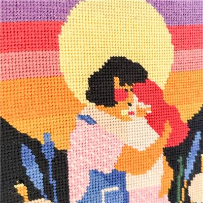 KIT CANEVAS COMPLET - DESSIN 20 X 30 CM - AMOURS LUNAIRES Broderie MILPOINT 