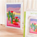KIT CANEVAS COMPLET - DESSIN 20 X 30 CM - LE RIVAGE DES CACTUS Broderie MILPOINT 