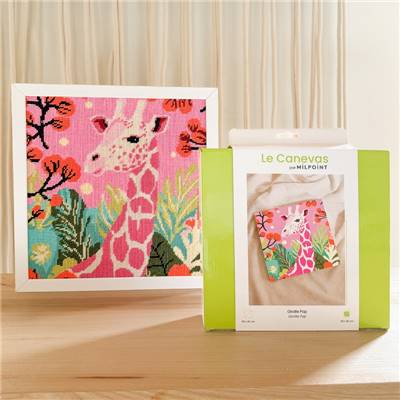 KIT CANEVAS COMPLET - DESSIN 30 X 30 CM - GIRAFE POP Broderie MILPOINT 