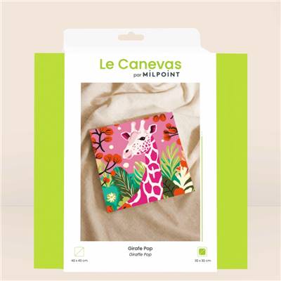 KIT CANEVAS COMPLET - DESSIN 30 X 30 CM - GIRAFE POP Broderie MILPOINT 