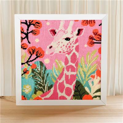KIT CANEVAS COMPLET - DESSIN 30 X 30 CM - GIRAFE POP Broderie MILPOINT 
