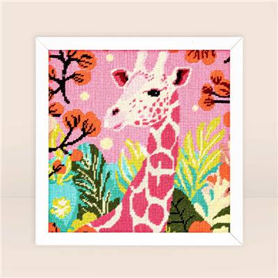 KIT CANEVAS COMPLET - DESSIN 30 X 30 CM - GIRAFE POP Broderie MILPOINT 