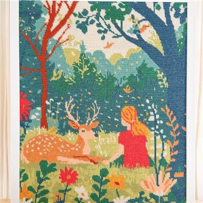 KIT CANEVAS COMPLET - DESSIN 40 X 50 CM - CLAIRIERE PAISIBLE Broderie MILPOINT 