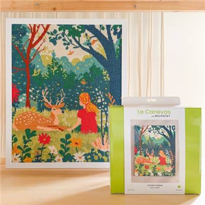 KIT CANEVAS COMPLET - DESSIN 40 X 50 CM - CLAIRIERE PAISIBLE Broderie MILPOINT 