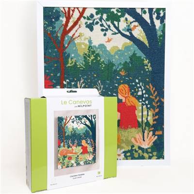 KIT CANEVAS COMPLET - DESSIN 40 X 50 CM - CLAIRIERE PAISIBLE Broderie MILPOINT 