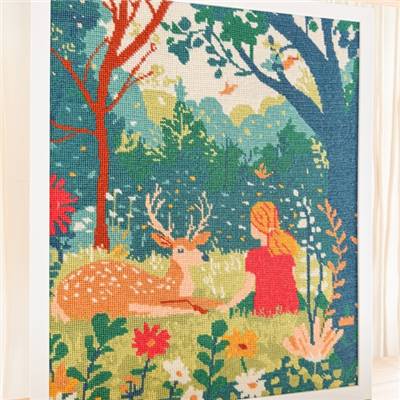 KIT CANEVAS COMPLET - DESSIN 40 X 50 CM - CLAIRIERE PAISIBLE Broderie MILPOINT 