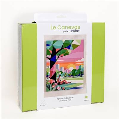 KIT CANEVAS COMPLET - DESSIN 40 X 50 CM - PARC AU CREPUSCULE Broderie MILPOINT 