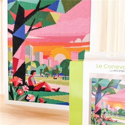 KIT CANEVAS COMPLET - DESSIN 40 X 50 CM - PARC AU CREPUSCULE Broderie MILPOINT 