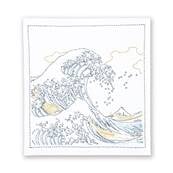 KIT SASHIKO OLYMPUS - LA VAGUE D'HOKUSAI Broderie Olympus 