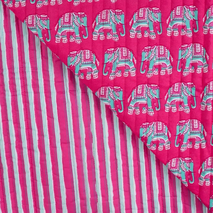 Matelassée Enjoy Quilted Print Stripe Tissus Quality Textiles 