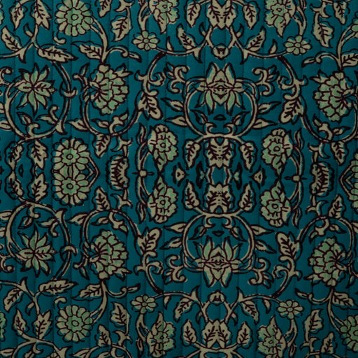 Matelassée Flowers & Abstract Petrol Tissus Quality Textiles 