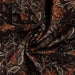 Matelassée Flowers & Leaves Dark Brown Tissus Quality Textiles 