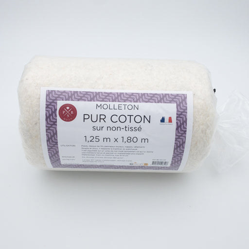 Molleton - Pur coton sur non tissé ecru 1.25 x 1.80m Mercerie PSR Quilt 
