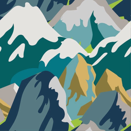 Mountains Pétrol Tissus Quality Textiles 