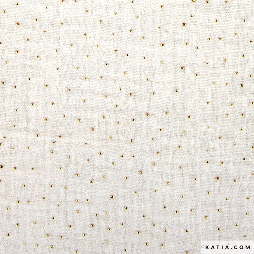 Mousseline Dew Drop Gold Dots Tissus Katia 