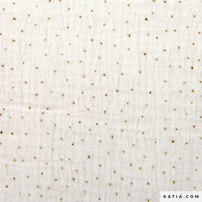 Mousseline Dew Drop Gold Dots Tissus Katia 