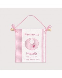 Naissance Bienvenue rose - Kit de broderie - Le bonheur des dames Broderie Le bonheur des dames 