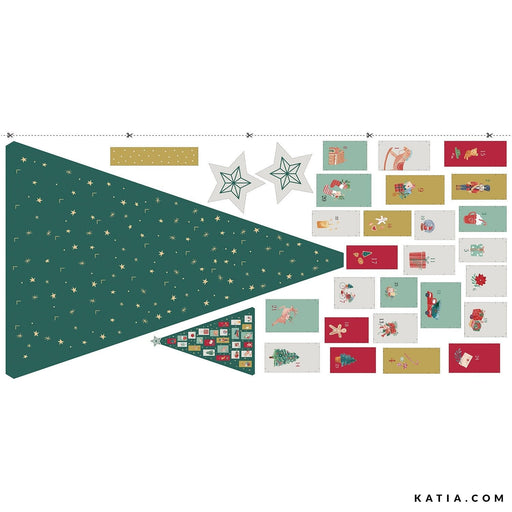 Panneau de tissu calendrier de l'Avent Retro Xmas Tissus Quality Textiles 