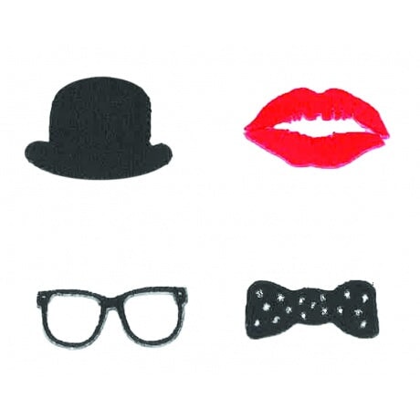 Patch - Ecusson chapeau, bouche, nœud, lunette Mercerie 3Bcom 