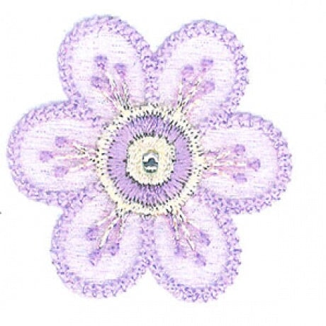 Patch - Ecusson Fleur bleu 4,5x4,5mm Mercerie 3Bcom 