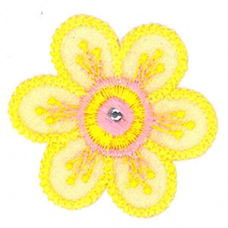 Patch - Ecusson Fleur bleu 4,5x4,5mm Mercerie 3Bcom 