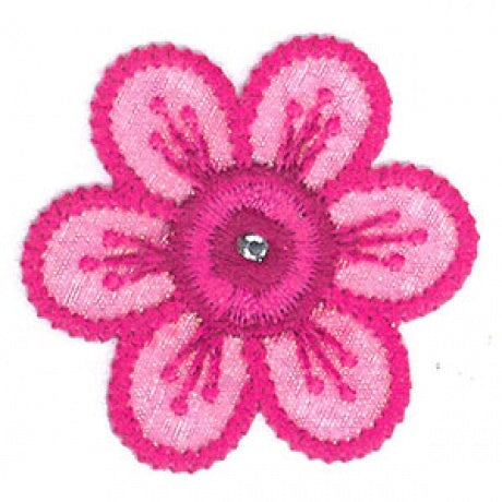 Patch - Ecusson Fleur bleu 4,5x4,5mm Mercerie 3Bcom 