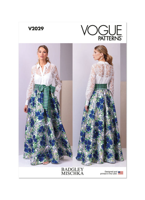 Patron Badgley Mischka - Ceinture, Corsage, Jupe, Robe Patron Vogue 