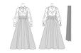 Patron Badgley Mischka - Ceinture, Corsage, Jupe, Robe Patron Vogue 